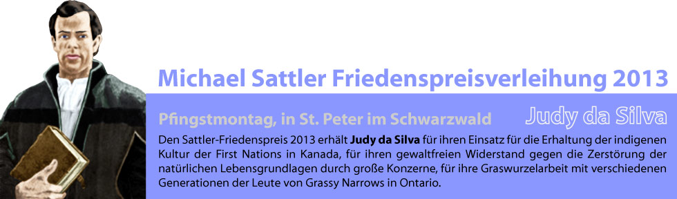Michael-Sattler-Friedenspreis, an Judy da Silva, Aktivistin für die First Nations in Kanada Michael-Sattler-Friedenspreis, an Judy da Silva, Aktivistin für die First Nations in Kanada